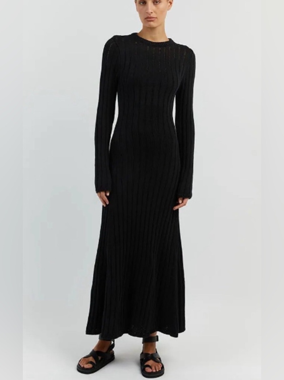 DISSH Black Long Sleeve Maxi Dress